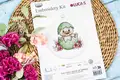 Набор для вышивания крестиком Luca-S BC238 Первая улыбка весны, ткань Zweigart Aida 16, 10x10 см, 27 цветов, включает пяльцы Nurge и 2 иглы