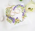 Luca-S W05 The Royal Heart Wedding Cross Stitch Kit, Ring Cushion, 11x11 cm, Zweigart Aida 28 ct Fabric, 14 Colors, 100% Cotton Thread