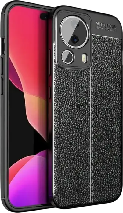 Husa Xcover pentru Xiaomi 13 Lite, Covac de Spate din Piele Artificiala cu Finisaj Texturat si Margine de Protectie Ridicata pentru Camera