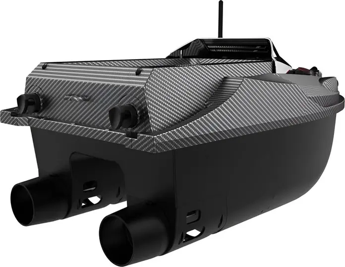 Barca de momeala pentru pescuit Flytec V080, Plastic ABS, Viteza Maxima 15 km/h, Raza 800m, Telecomanda 2.4 GHz cu Ecran HD 4.3 inch, GPS, Sonar, Neagra