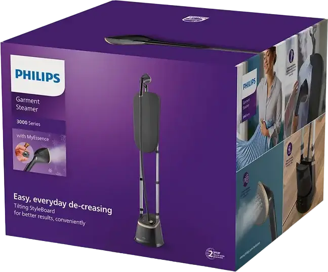 Philips STE3170/80 3000 Series Stationary Garment Steamer, 2000W, 2000ml Water Tank, 40g/min Steam, Tilting StyleBoard, Black