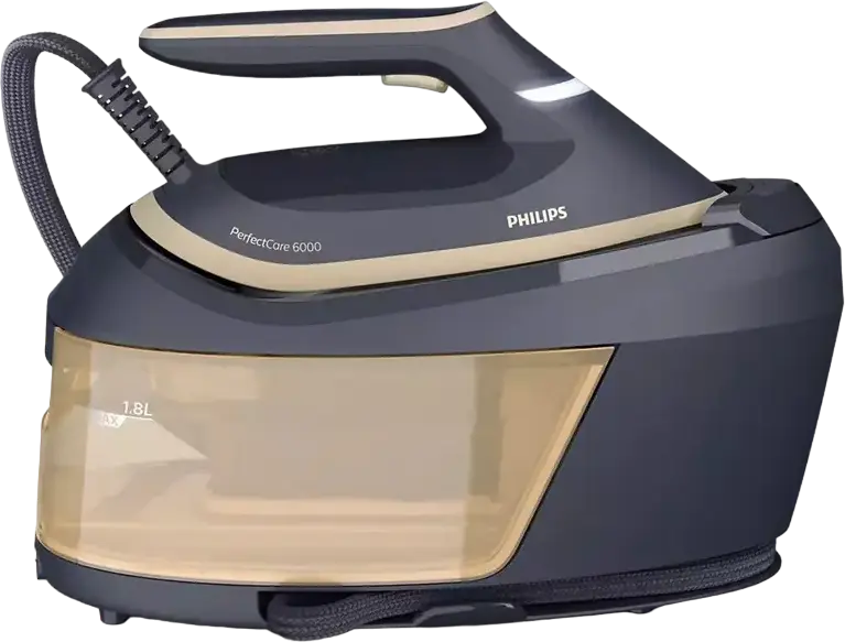 Generator de aburi Philips PerfectCare 6000 PSG6066/20, 2400W, Presiune 8 bar, Jet Abur 600g, OptimalTEMP, Talpa SteamGlide Advanced, Albastru Auriu