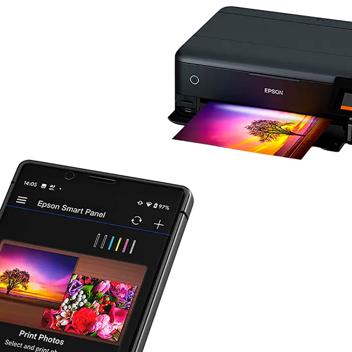 Imprimanta Multifunctionala Inkjet Epson EcoTank L8180 A3+, Sistem de Cerneala 6 Culori, Printare Scanare Copiere, Wi-Fi, Ethernet, Negru