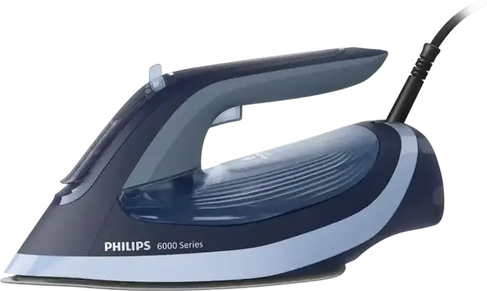 Philips DST6120/20 6000 Series Steam Iron, 2600W, SteamGlide Plus Soleplate, OptimalTemp Technology, 45g/min Continuous Steam, 190g/min Boost, Blue