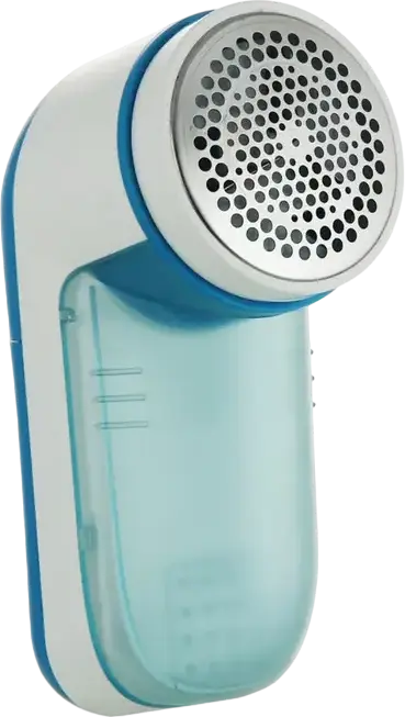 Philips Aparat de curatat scame GC026/00, Alb Albastru, Suprafata lama mare, 3 dimensiuni gauri plasa, Capac reglabil, Include 2 baterii AA si perie
