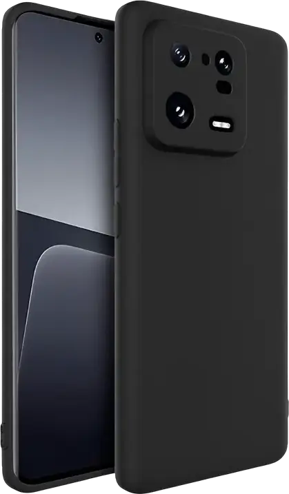 Xcover Protective Case for Xiaomi 13 (Mi 13), Ultra-thin TPU and Soft Touch Microfiber Series Cover, Color: Black