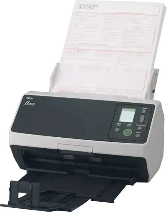 Scanner de documente duplex Ricoh fi-8170 cu ADF de 100 foi, viteza 70 ppm / 140 ipm, rezolutie optica 600 dpi, USB 3.2 si Ethernet, Negru