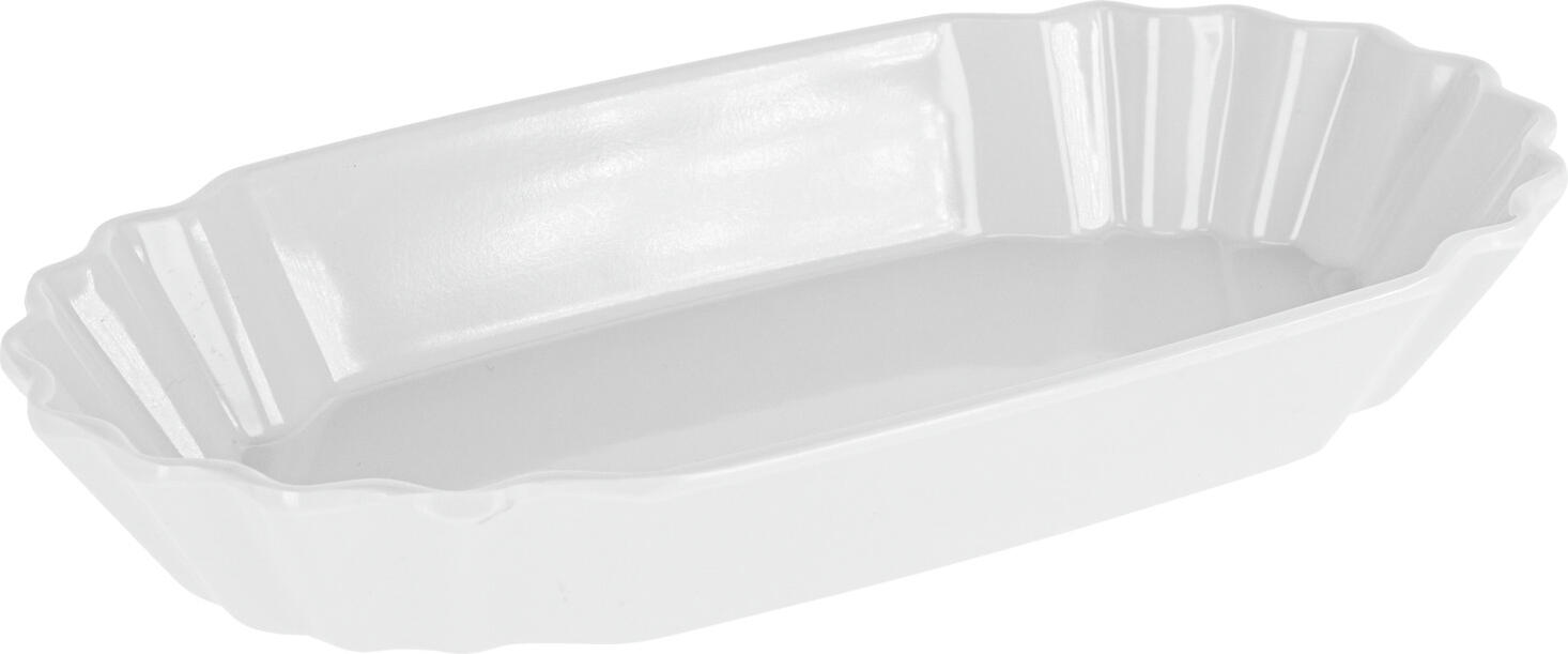 Pulsiva Kentwood French Fries Bowl Set of 6, White Melamine, 360 ml, 21x11.5x3.2 cm, Break-Resistant, Dishwasher Safe, Stackable