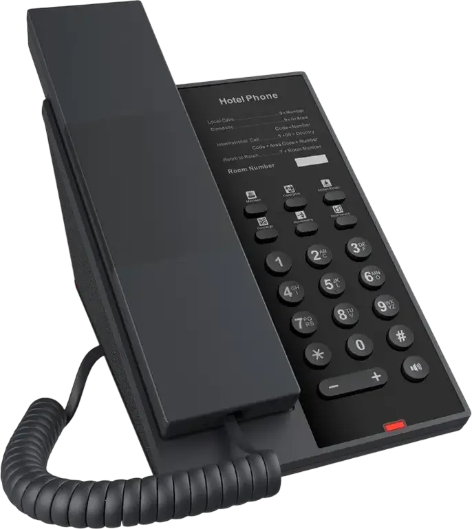 Telefon IP Hotelar Fanvil H602W Wi-Fi, Dual-band 2.4G & 5G Wi-Fi 6, 2 Linii SIP, 6 Taste Programabile, Speaker, Plastic ABS Negru, Set de 5 Piese