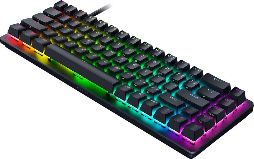 Tastatura Gaming Razer Huntsman V3 Pro Mini, Format 60%, Switch-uri Optice Analogice Gen-2, Rapid Trigger, Snap Tap, Keycap-uri PBT Double-shot, Neagra