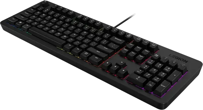 Lenovo Legion K310 Wired Membrane Gaming Keyboard, 5-Zone RGB Backlight, 24-Key Anti-Ghosting, Splash Resistant, Full-Size, Black