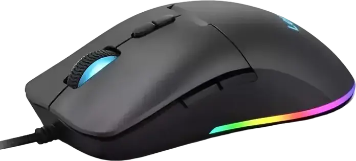 Lenovo M210 RGB Gaming Mouse GY51M74265, 8,000 DPI PAW3333 Sensor, 1000Hz Polling Rate, 7 Buttons, 3-Zone RGB Backlight, Black, USB-A