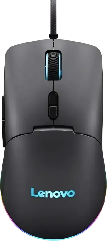 Lenovo M210 RGB Gaming Mouse GY51M74265, 8,000 DPI PAW3333 Sensor, 1000Hz Polling Rate, 7 Buttons, 3-Zone RGB Backlight, Black, USB-A