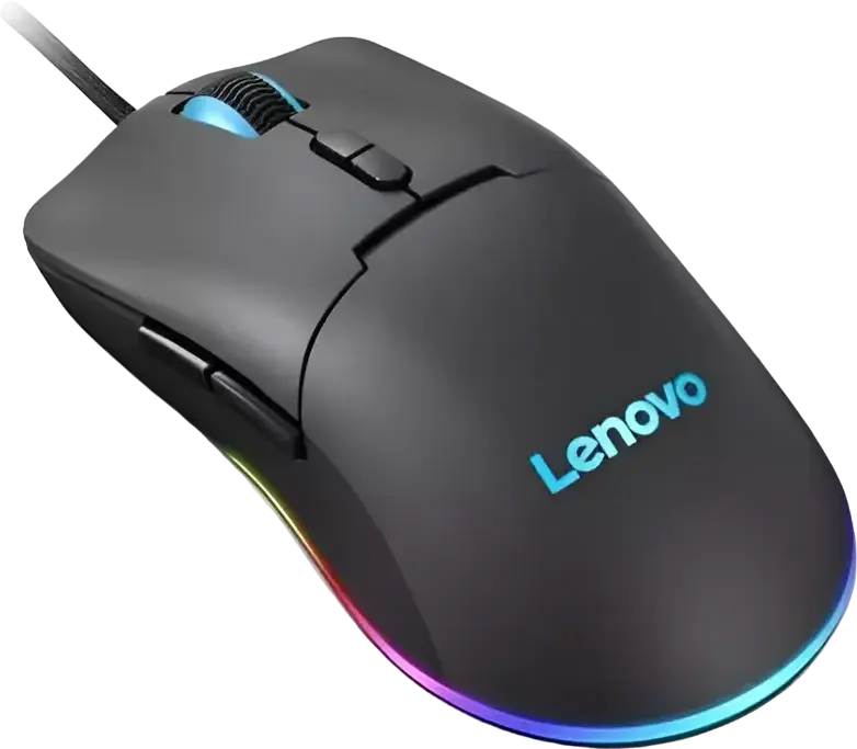 Lenovo M210 RGB Gaming Mouse GY51M74265, 8,000 DPI PAW3333 Sensor, 1000Hz Polling Rate, 7 Buttons, 3-Zone RGB Backlight, Black, USB-A