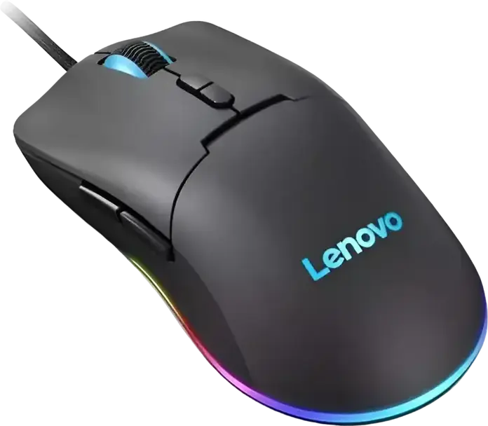 Lenovo M210 RGB Gaming Mouse GY51M74265, 8,000 DPI PAW3333 Sensor, 1000Hz Polling Rate, 7 Buttons, 3-Zone RGB Backlight, Black, USB-A