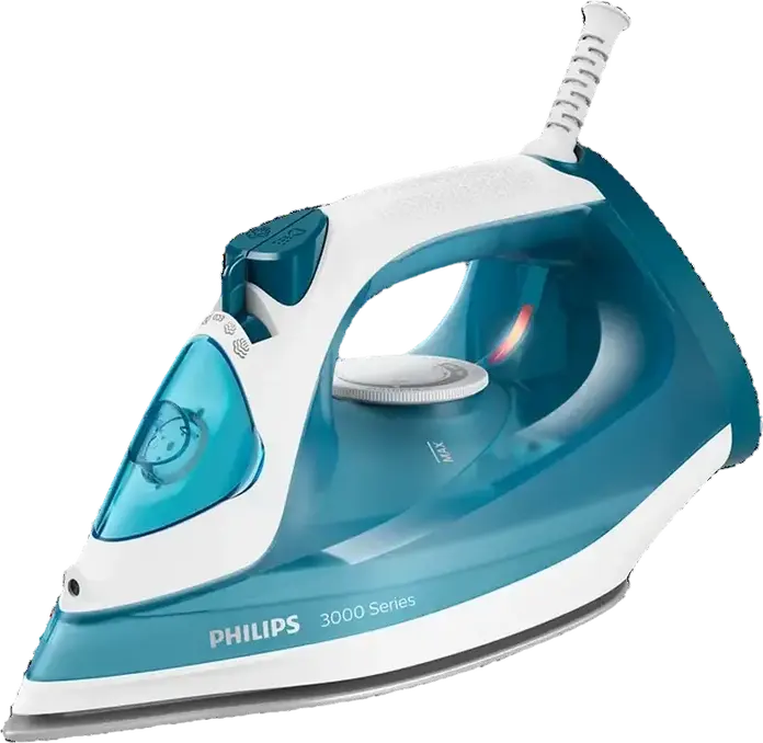 Fier de calcat cu abur Philips DST3011/20 Seria 3000, 2100W, Talpa Ceramică, Rezervor 300ml, Abur Vertical, Sistem Anti-calc și Anti-picurare, Albastru deschis