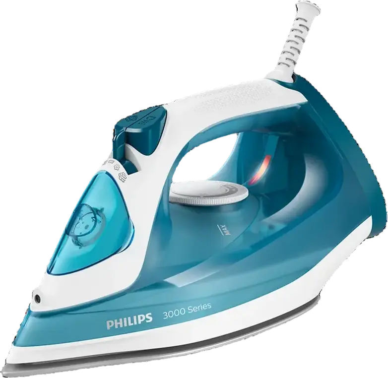 Fier de calcat cu abur Philips DST3011/20 Seria 3000, 2100W, Talpa Ceramică, Rezervor 300ml, Abur Vertical, Sistem Anti-calc și Anti-picurare, Albastru deschis