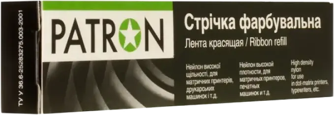 Patron Ink Ribbon Refill 13mm x 12mm Black High Density Nylon Left Mobius for Sharp LUNA 1.5 MX-B427PWEU, Sharp LUNA 1.5 MX-B427WEU