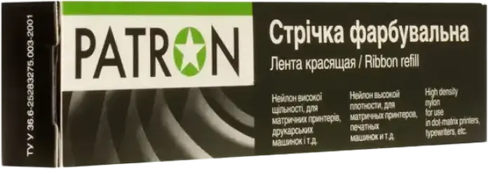 Patron Ink Ribbon Refill 13mm x 12mm Black High Density Nylon Left Mobius for Sharp LUNA 1.5 MX-B427PWEU, Sharp LUNA 1.5 MX-B427WEU