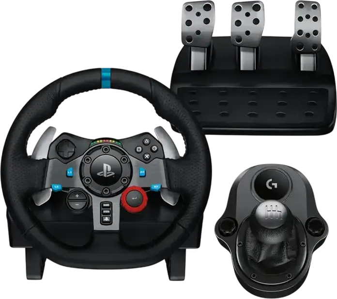 Игровой набор Logitech G29 Racing Wheel с рычагом Driving Force Shifter, 3 педалями из нержавеющей стали, Force Feedback для PC, PlayStation 3, PlayStation 4, PlayStation 5