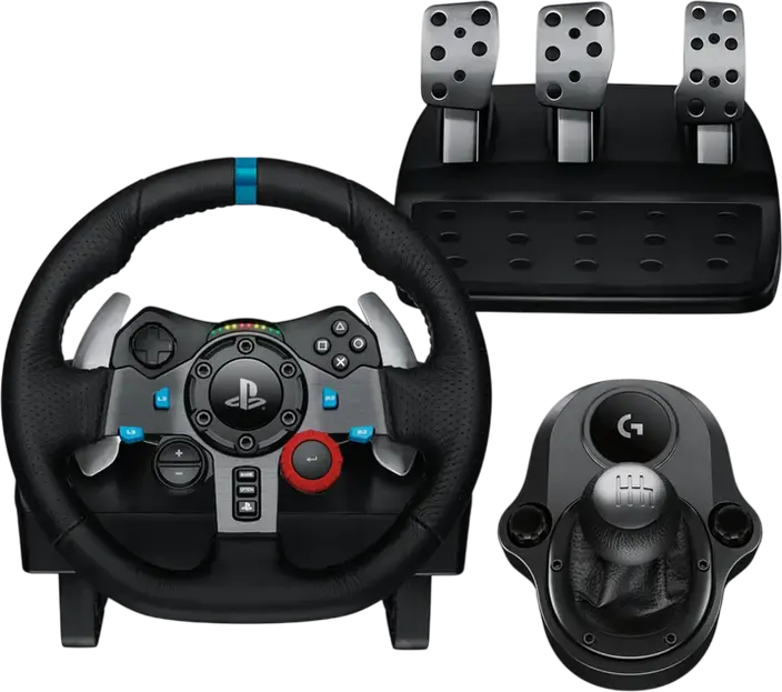 Игровой набор Logitech G29 Racing Wheel с рычагом Driving Force Shifter, 3 педалями из нержавеющей стали, Force Feedback для PC, PlayStation 3, PlayStation 4, PlayStation 5