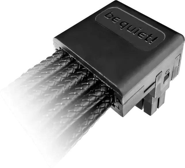 be quiet! BC074 PCI-E Power Cable 12V-2x6 / 12VHPWR 90 Degree Reversed Angled 600W 700mm Individually Sleeved Black for ATX 3.1 / ATX 3.0 be quiet! power supplies (Dark Power 13 series, Straight Power 12 series, Pure Power 12 M series)