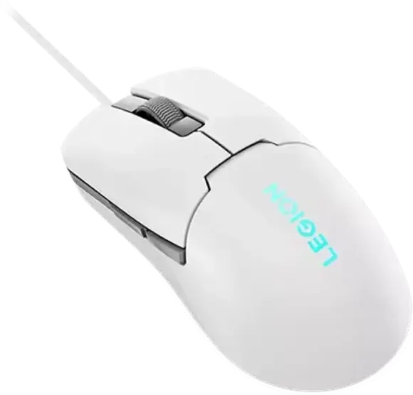 Mouse Gaming Lenovo Legion M300s cu Fir RGB, Alb, Senzor Optic PixArt PAW3327 8000 DPI, 6 Butoane Programabile, Switch-uri Omron, Ultra-Ușor 57g