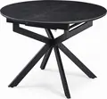Interdepo TASK Extendable Round Kitchen Dining Table, 6mm Ceramic and MDF Top, Cross-Leg Base, 1050mm Width, 760mm Height, Dark Grey