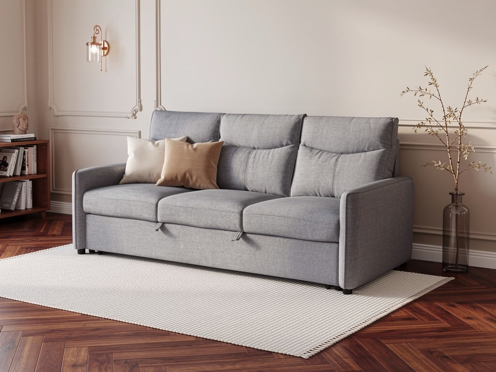 Canapea Extensibila Moderna Interdepo Lumen, Mecanism Eurobook, Cadru Lemn Masiv, Material Textil Rezistent, Cutie Depozitare, 2180x1030x900 mm