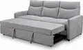 Canapea Extensibila Moderna Interdepo Lumen, Mecanism Eurobook, Cadru Lemn Masiv, Material Textil Rezistent, Cutie Depozitare, 2180x1030x900 mm