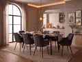 Interdepo Osten Extendable Dining Table, Rectangular MDF Top 120-160x80x76 cm, Solid Rubberwood Legs, Matte Finish