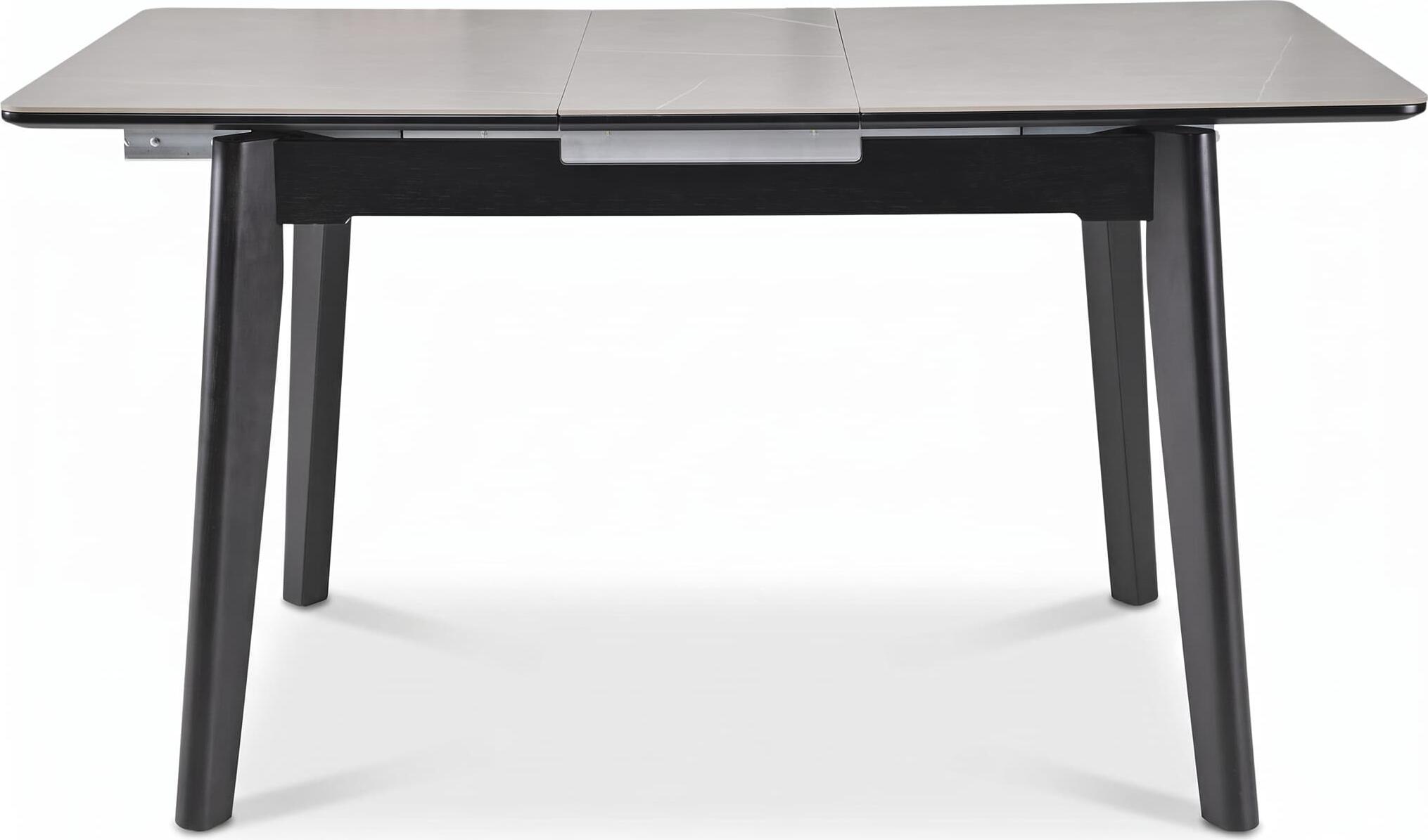 Interdepo Osten Extendable Dining Table, Rectangular MDF Top 120-160x80x76 cm, Solid Rubberwood Legs, Matte Finish