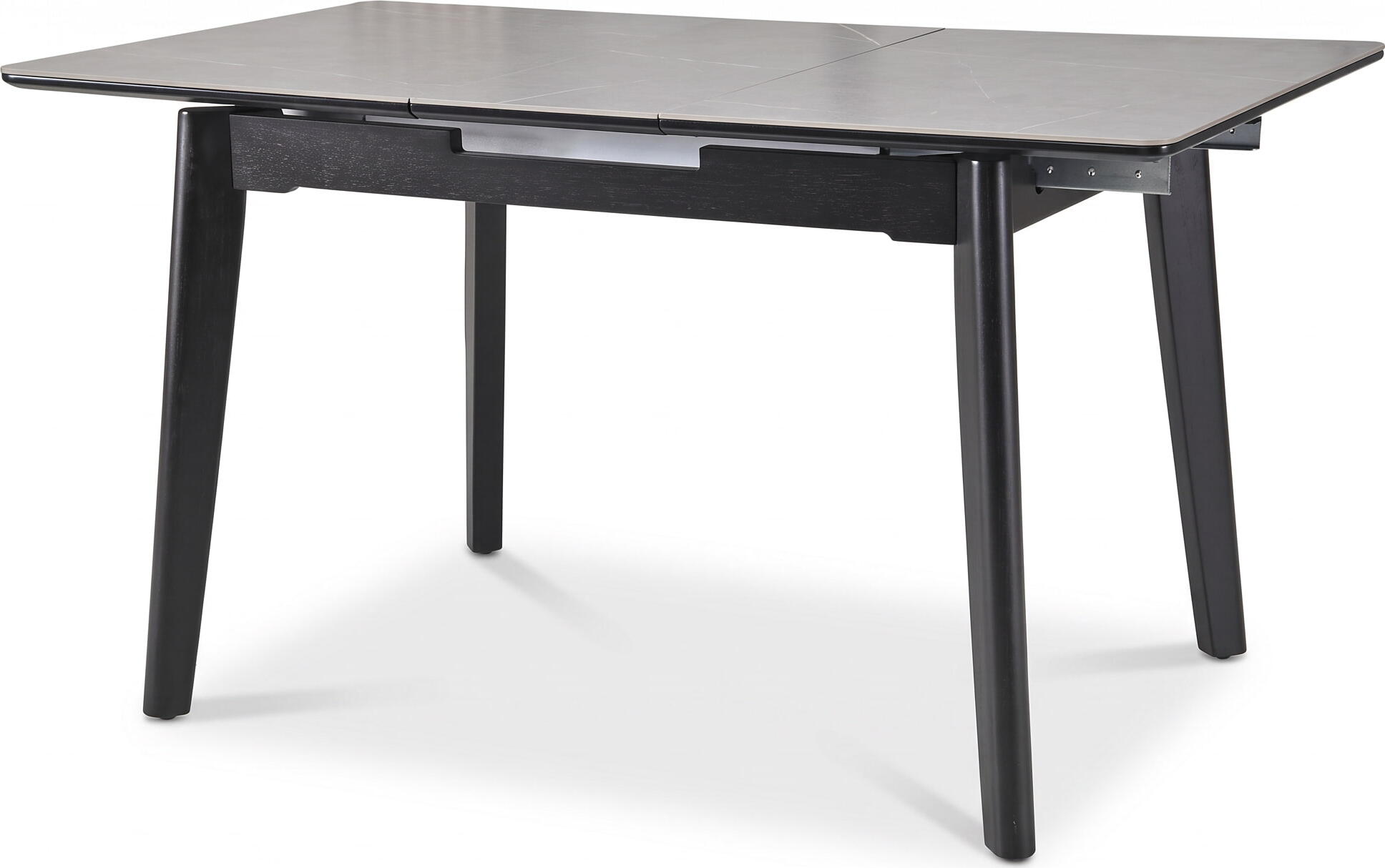 Interdepo Osten Extendable Dining Table, Rectangular MDF Top 120-160x80x76 cm, Solid Rubberwood Legs, Matte Finish