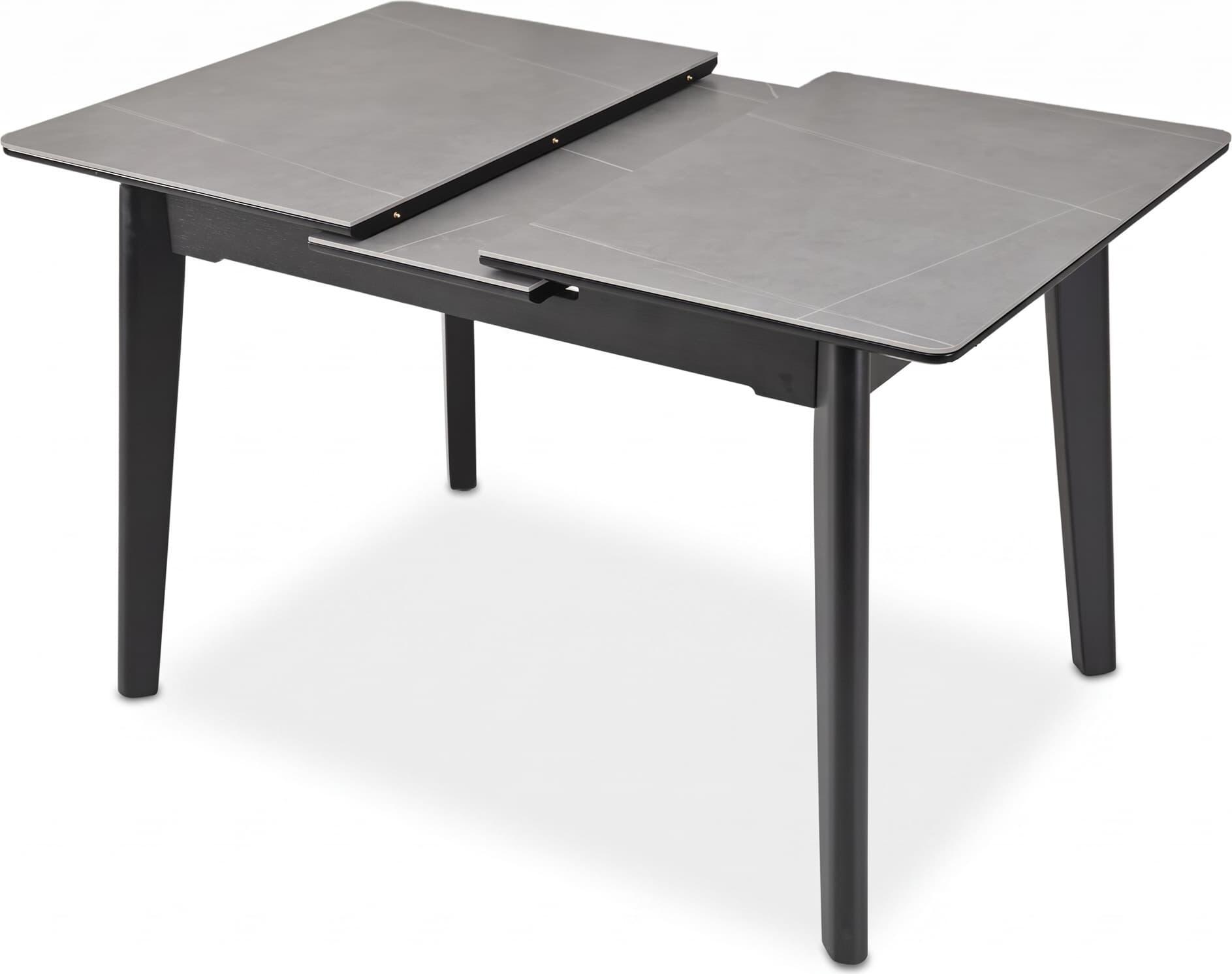 Interdepo Osten Extendable Dining Table, Rectangular MDF Top 120-160x80x76 cm, Solid Rubberwood Legs, Matte Finish