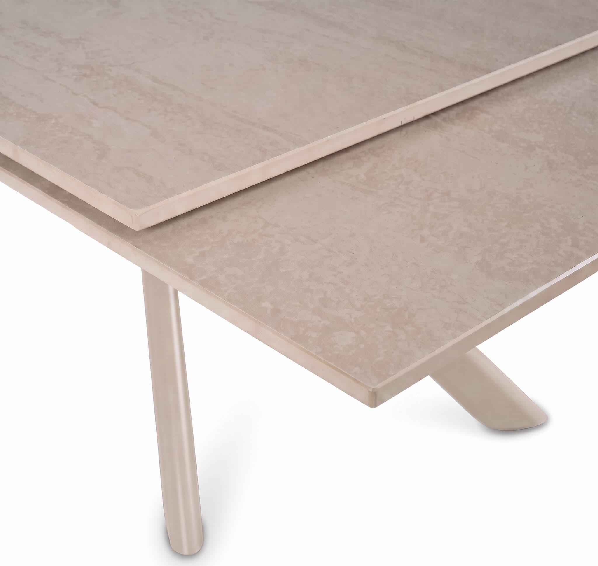 Interdepo CALISTO Extendable Dining Table, Ceramic Surface 11mm, MDF Base, 160-240 cm Length, 90 cm Width, Beige