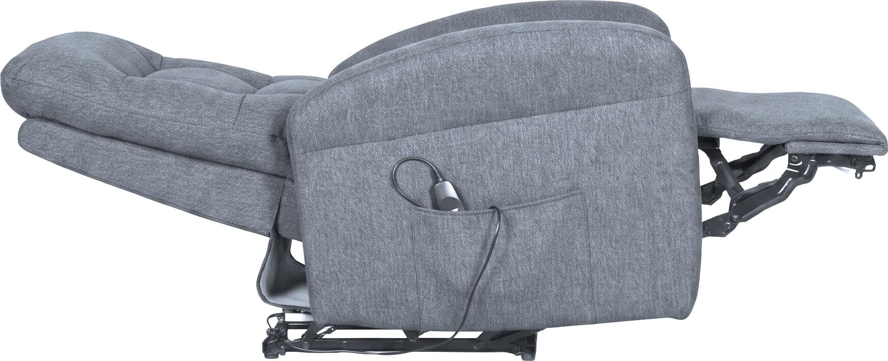 Interdepo IRIS Electric Reclining Armchair, Grey Wear-Resistant Fabric, Remote Control, 180 Degree Recline, Metal Frame, 980x1050x890 mm