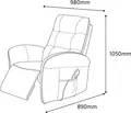Interdepo IRIS Electric Reclining Armchair, Grey Wear-Resistant Fabric, Remote Control, 180 Degree Recline, Metal Frame, 980x1050x890 mm