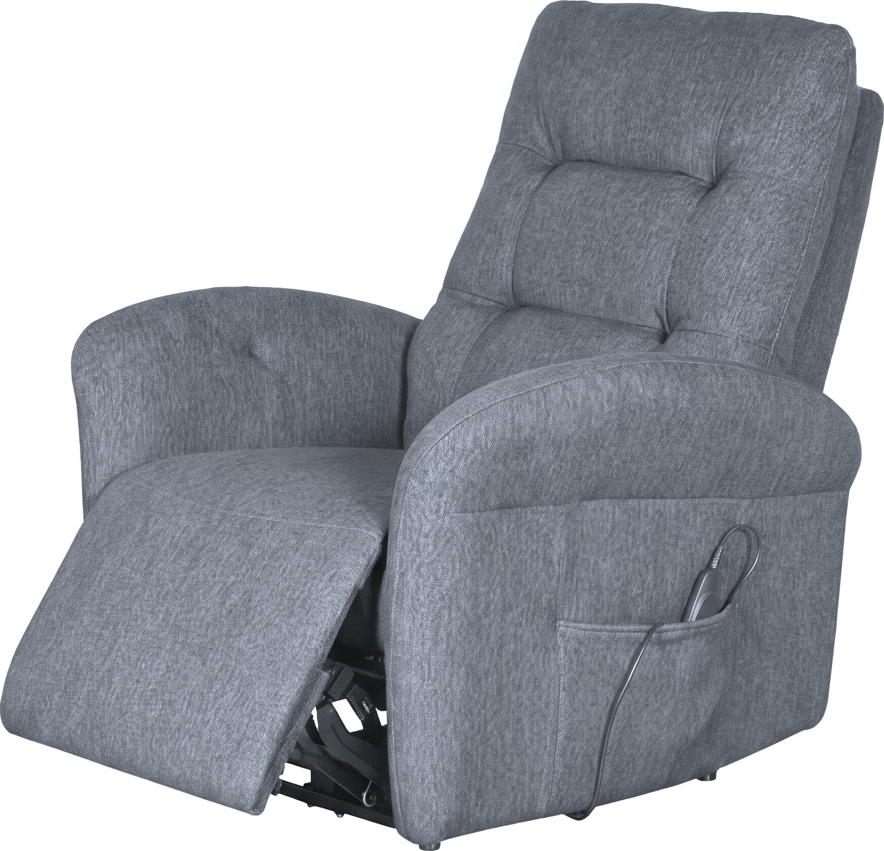 Interdepo IRIS Electric Reclining Armchair, Grey Wear-Resistant Fabric, Remote Control, 180 Degree Recline, Metal Frame, 980x1050x890 mm
