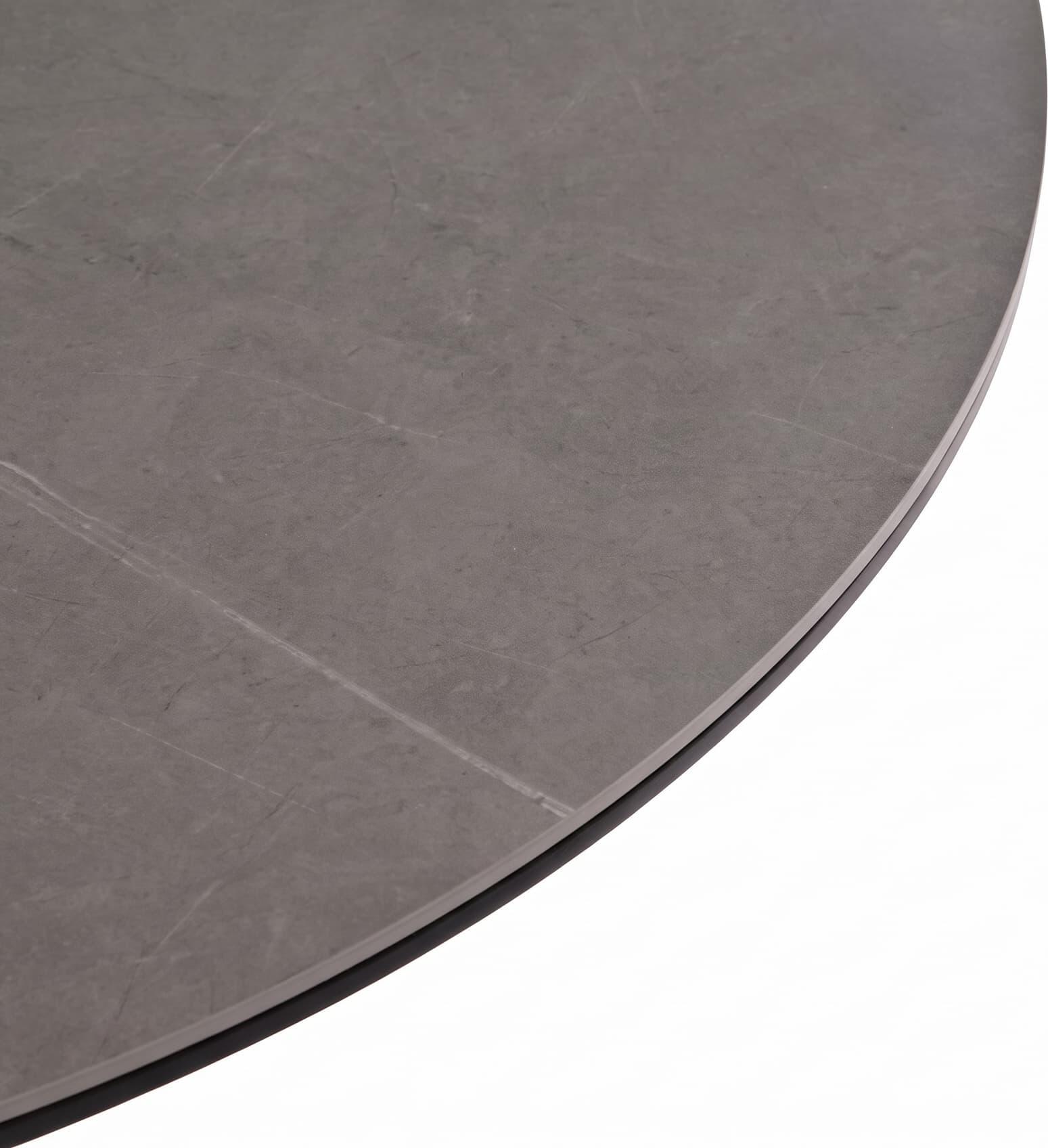Interdepo ARES Extendable Oval Dining Table, Grey Ceramic Top 6mm, Black MDF Frame, 140-180 cm Length x 85 cm Width x 76 cm Height