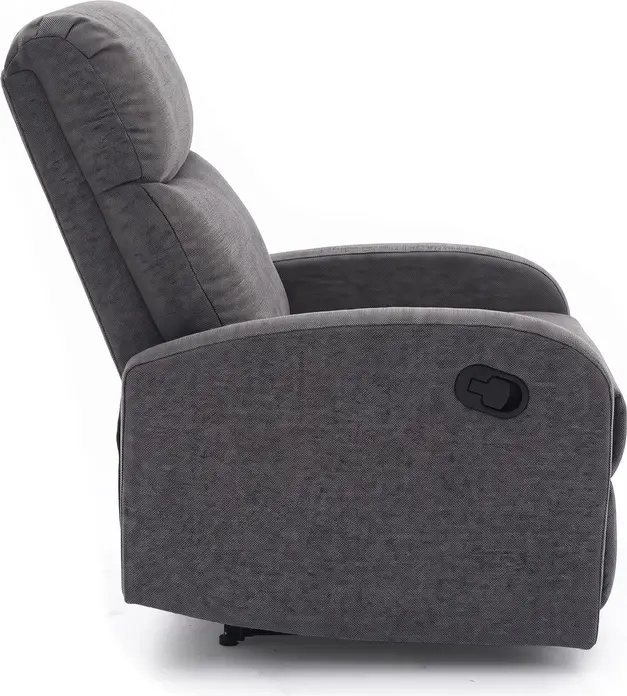 Interdepo VETIVER Reclining Armchair, Manual Mechanical Lever, Spring Block and S-Springs, Burlap Fabric, Grey, 720x990x970 mm