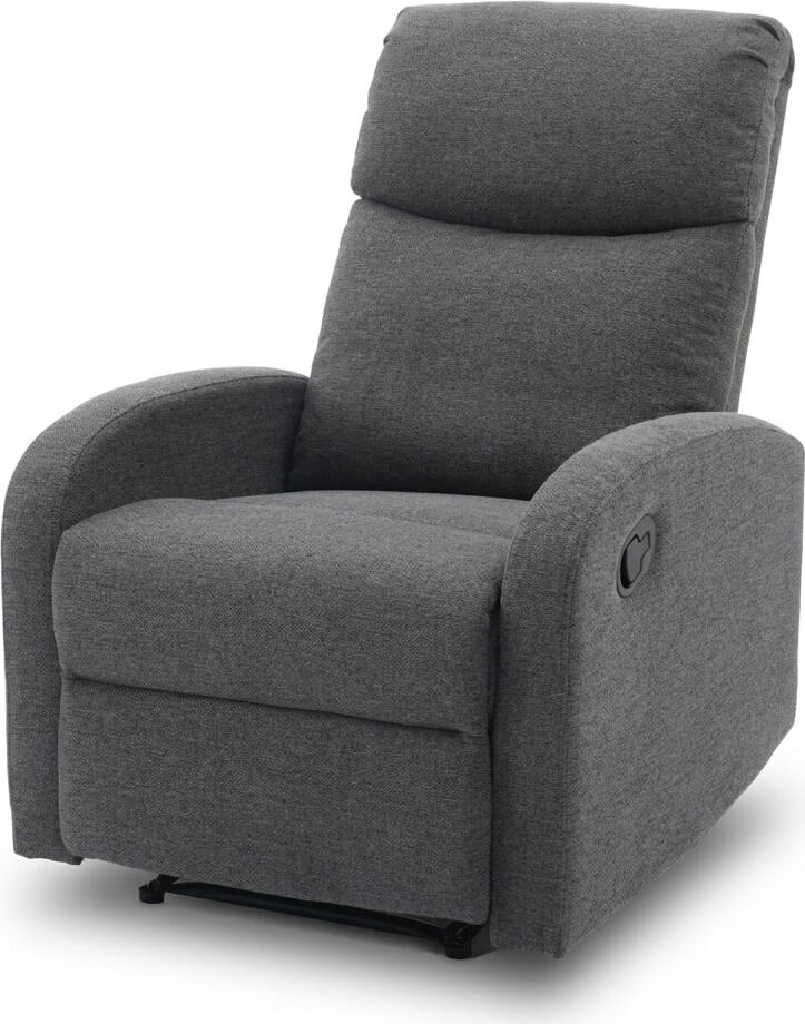 Interdepo VETIVER Reclining Armchair, Manual Mechanical Lever, Spring Block and S-Springs, Burlap Fabric, Grey, 720x990x970 mm