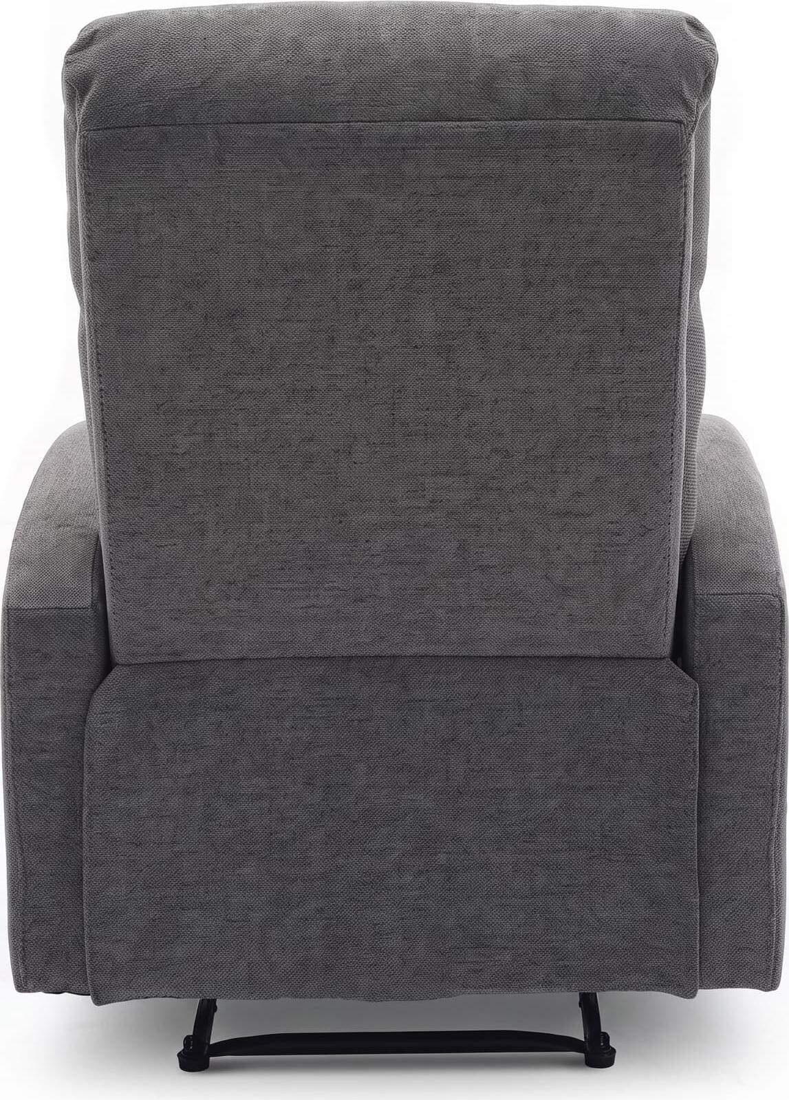 Interdepo VETIVER Reclining Armchair, Manual Mechanical Lever, Spring Block and S-Springs, Burlap Fabric, Grey, 720x990x970 mm