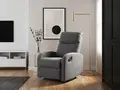 Interdepo VETIVER Reclining Armchair, Manual Mechanical Lever, Spring Block and S-Springs, Burlap Fabric, Grey, 720x990x970 mm
