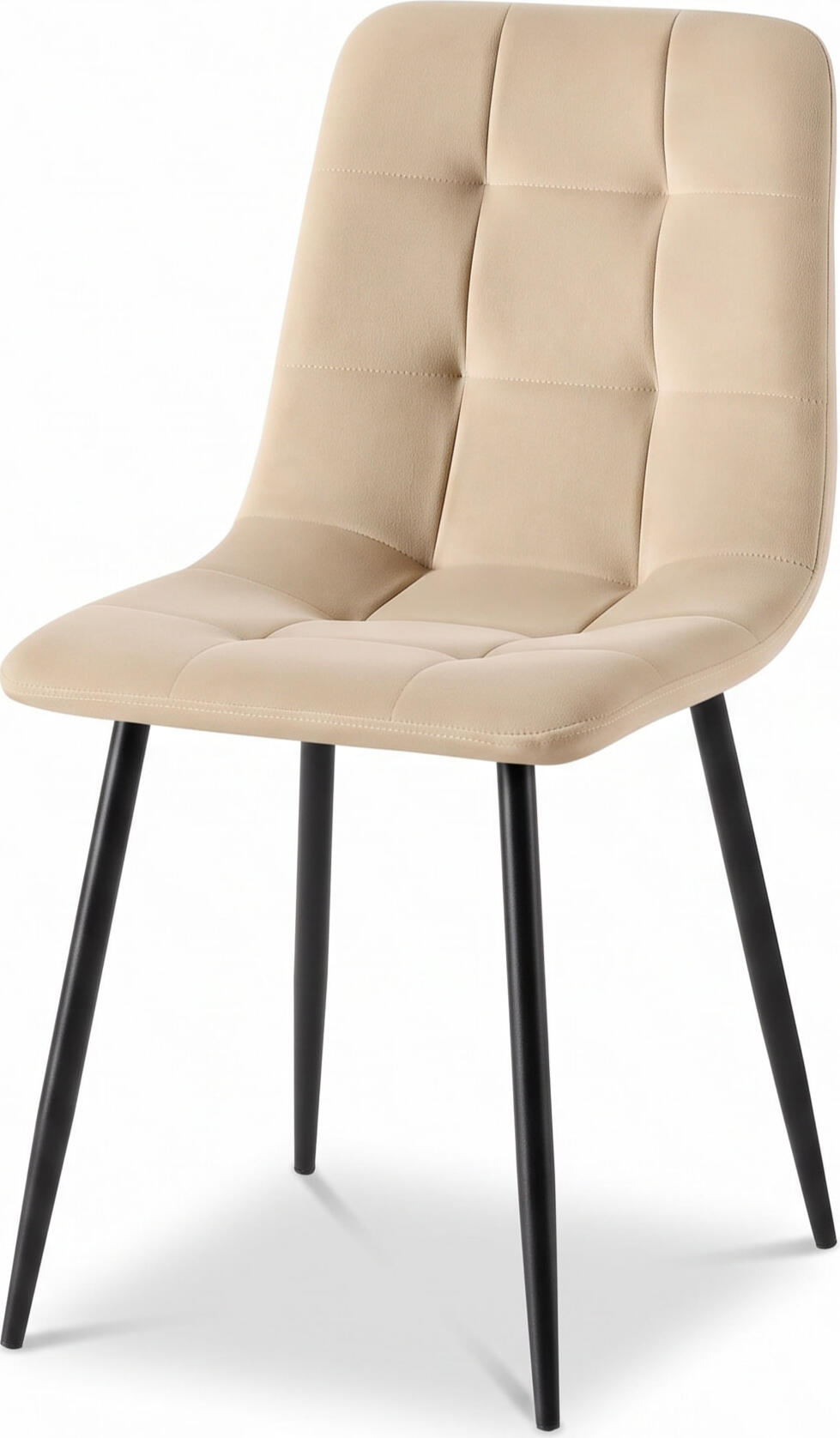 Interdepo TED new Modern Dining Chair, Ergonomic Soft Seat and Backrest with Square Stitching, Metal Frame, 460x540x880 mm