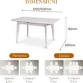 Interdepo Osten Extendable Dining Table, MDF Tabletop, Solid Rubberwood Legs, 120x80 cm (Extends to 140 cm), Elegant Design