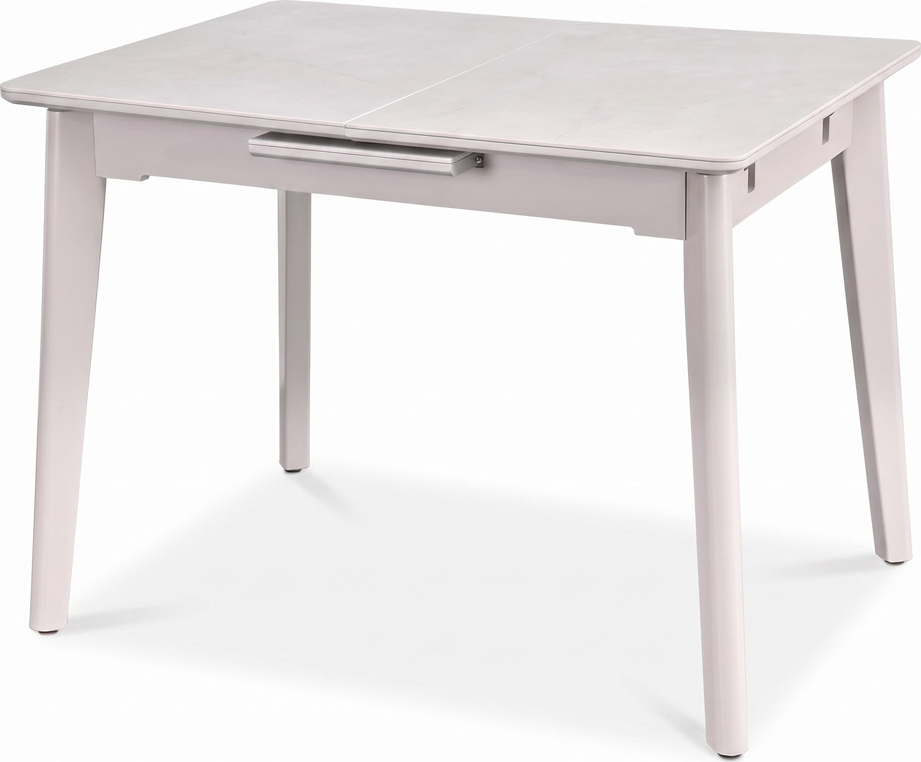 Interdepo Osten Extendable Dining Table, MDF Tabletop, Solid Rubberwood Legs, 120x80 cm (Extends to 140 cm), Elegant Design