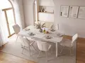 Interdepo Osten Extendable Dining Table, MDF Tabletop, Solid Rubberwood Legs, 120x80 cm (Extends to 140 cm), Elegant Design