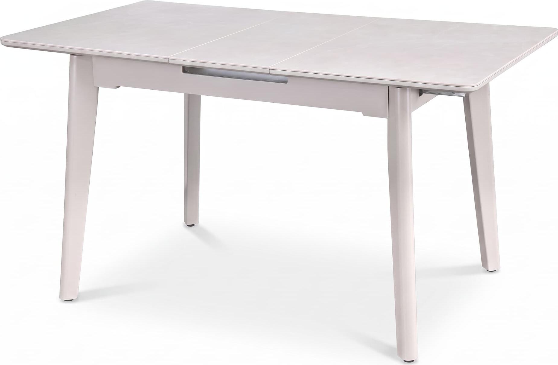 Interdepo Osten Extendable Dining Table, MDF Tabletop, Solid Rubberwood Legs, 120x80 cm (Extends to 140 cm), Elegant Design