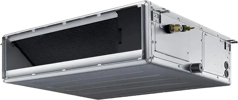 Внутренний блок канального кондиционера Samsung AC140JNMDEH Inverter, охлаждение 13.7 кВт / обогрев 14 кВт, класс энергоэффективности A++, хладагент R-410A, серебристый