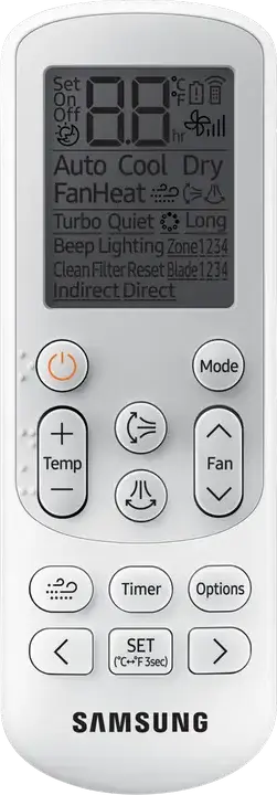 Telecomanda Wireless Samsung AR-EH03E pentru Aparat de Aer Conditionat, Albă, cu Ecran LCD și Timer